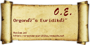Orgonás Euridiké névjegykártya